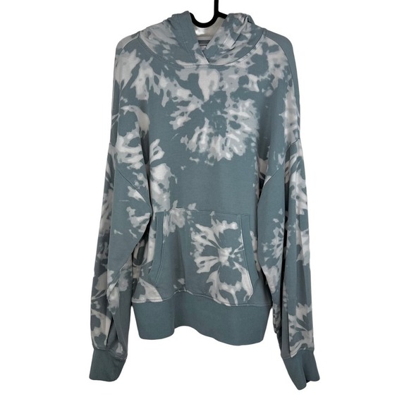 Athleta Balance Printed Tie Dye Pullover Hoodie in Willow Minimalist Grey Medium - Picture 3 of 8